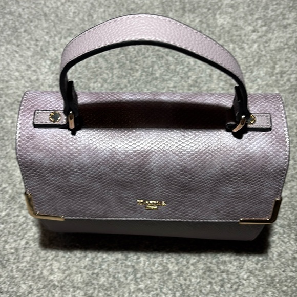 Dune London Purple Leather Handbag faux snakeskin top handle purse lavender bag - Picture 11 of 14